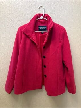 Lands' End Girls' Bright Pink Pea Coat